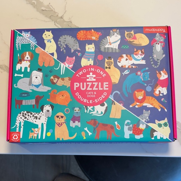 Mudpuppy Other - Mudpuppy Double-Sided Cats & Dogs Puzzle - Colorful